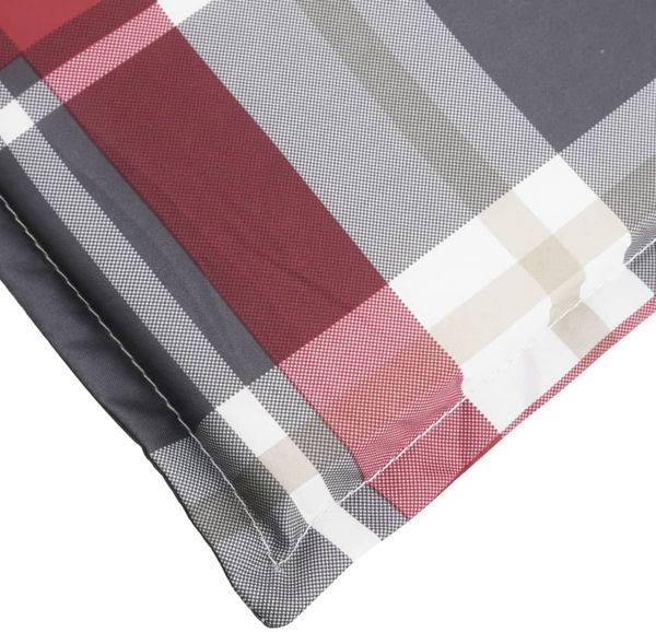 vidaXL Sonnenliegen-Auflage, Oxford-Gewebe rot Karomuster, 200 x 60 x 3 cm Bild 6