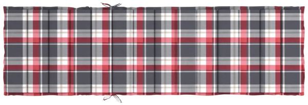 vidaXL Sonnenliegen-Auflage, Oxford-Gewebe rot Karomuster, 200 x 60 x 3 cm Bild 5