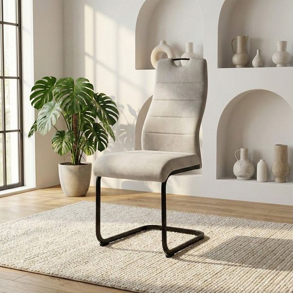 Jiexi Esszimmerstuhl Essstühle Stühle Freischwinger Bürostuhl gepolstert Mona Schwingstuhl (Set), Schwingstuhl