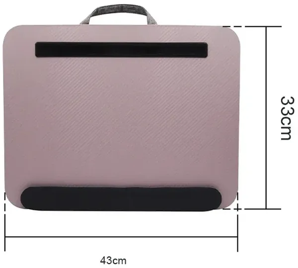 ABC Klappbarer Laptop-Tisch / Schreibtisch, MDF / PVC, rosa, H 43 x T 33 x B 5 cm