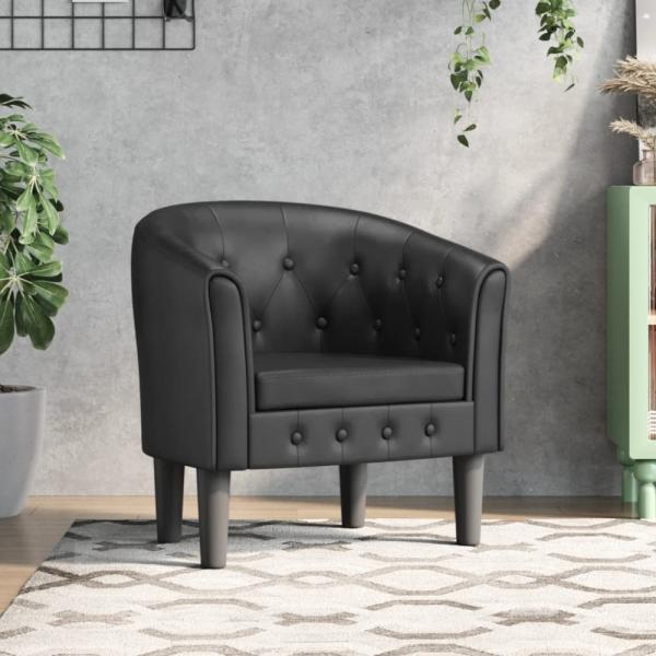 vidaXL Clubsessel Schwarz Kunstleder 356457