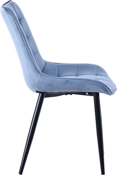 HOMAVO 4er Set 'YZ2' Esszimmerstuhl mit geradlinige Karosteppung, Samt blau, 53 x 62,5 x 88 cm Bild 3