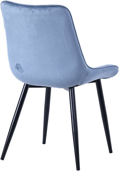 HOMAVO 4er Set 'YZ2' Esszimmerstuhl mit geradlinige Karosteppung, Samt blau, 53 x 62,5 x 88 cm Bild 4