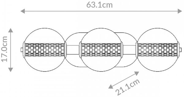 Elstead Lighting LED Wandleuchte Atomo 3-flammig Gold Gebürstet 3000K Bild 8
