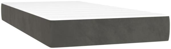 vidaXL Boxspringbett mit Matratze Dunkelgrau 90x200 cm Samt, Härtegrad: H2 [3144310] Bild 8