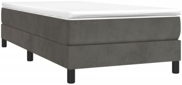 vidaXL Boxspringbett mit Matratze Dunkelgrau 90x200 cm Samt, Härtegrad: H2 [3144310] Bild 9