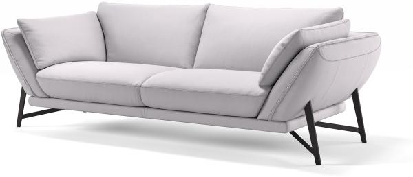 Sofanella 3-Sitzer ESTELLA Ledersofa italienisch Ledercouch in Weiß S: 210 Breite x 99 Tiefe