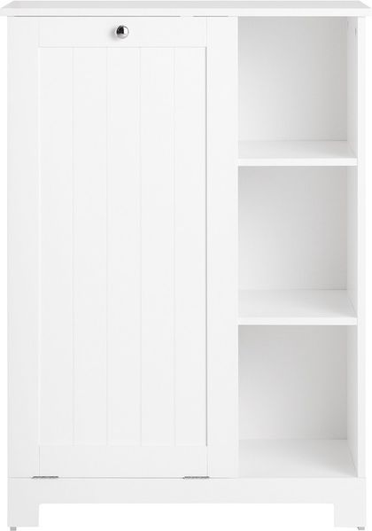 SoBuy BZR105-W Badezimmer-Hochschrank, MDF, Lackiert, Weiß, 60 x 86 x 37 cm