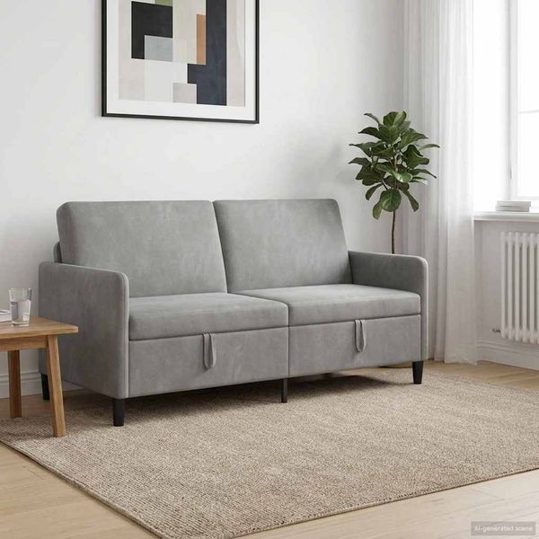vidaXL Sofa mit Stauraum Hellgrau 172 x 78 x 87 cm Polyester 42036961