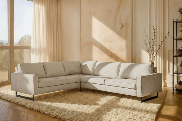 Home affaire Ecksofa Pinto, XXL, 250/290 cm, langer Schenkel, Ottomane, Cord, Chenille, Lederoptik, mit Keder, Metallfüße, Wellenunterfederung