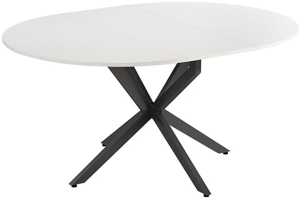 Esstisch Loyd Weiß/Schwarz 120 x 76.5 cm ausziehbar Vicco