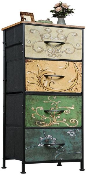 WLIVE Kommode Kommodenschrank, Sideboard mit 4/5 Schubladen, 40/120×30×98 cm, Metallrahmen, verstellbare Füße für Schlafzimmer/Flur