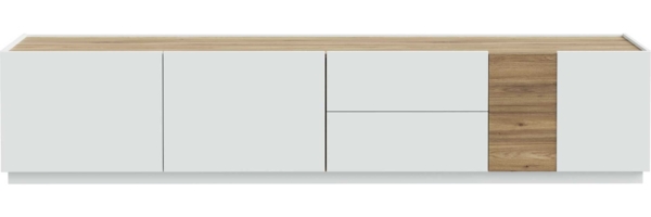 Lowboard Lüttich / Lewisville, Holzwerkstoff, Grau, Holzfarben, 239 x 50 x 41 cm