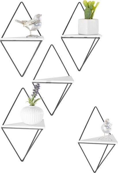andas Deko-Wandregal Rauten Rudel, Set 5-tlg, Dekoregal, Wanddeko, aus Metall