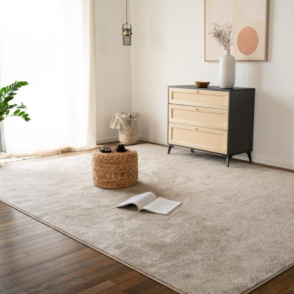 HOME DELUXE Kurzflor Teppich FOFI - 230 x 160 cm Creme