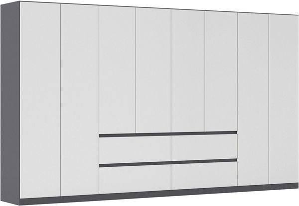 rauch Drehtürenschrank Schrank Garderobe MAINZ Breiten 91/136/181/226/271/315/360, Höhe 210cm (3 verschiedene Ausstattungen BASIC/CLASSIC/PREMIUM (inkl. SOFT-CLOSE) grifflose Front, Außentüren mit Push-to-Open Funktion MADE IN GERMANY