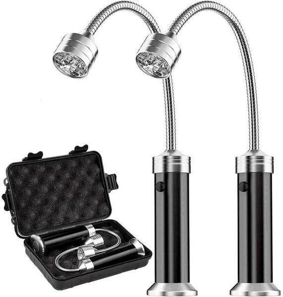 TUWENA Grillbesteck-Set 2 Stück Grill Licht, Magnetische Grilllampe BBQ Licht Set, BBQ Zubehör, (2 tlg), Für Gasgrill Outdoor BBQ 360 Grad Drehwinkel Grillen Männer Geschenke