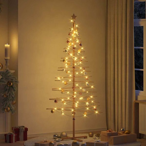 vidaXL Holz Weihnachtsbaum mit Ständer Braun 210 cm Bambus 42018053