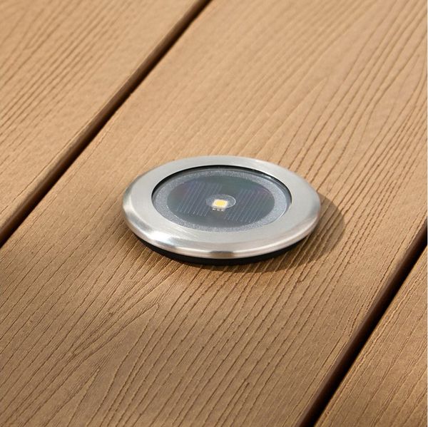 Lights4fun LED Gartenleuchte 4er Set Solar Terrassen‑Einbaustrahler in Warmweiß, Silber