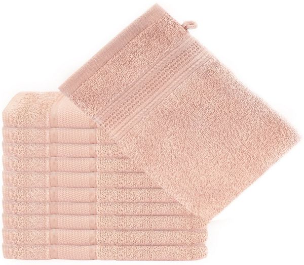 Komfortec Seiftuch Waschhandschuhe Set aus 100% Baumwolle, (Packung, 10-St), Weich, Leich, Frottee, Schnelltrocknend