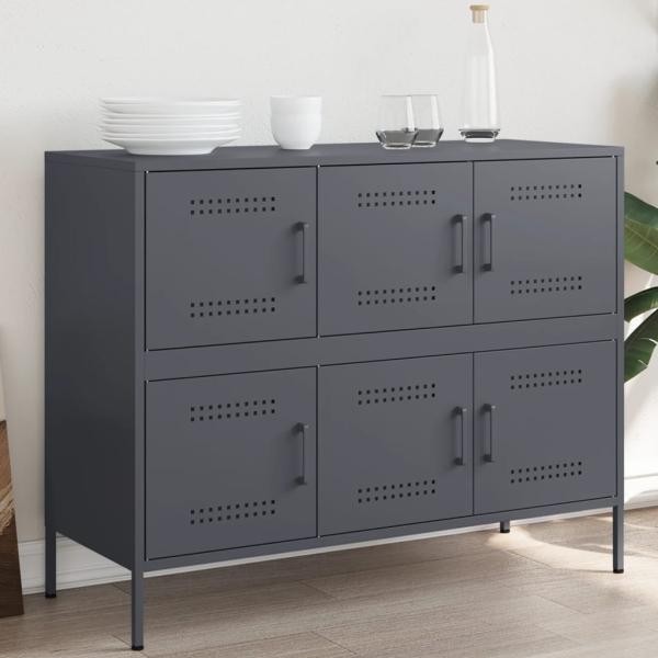 vidaXL Sideboard Anthrazit 100,5x39x79 cm Stahl 843098