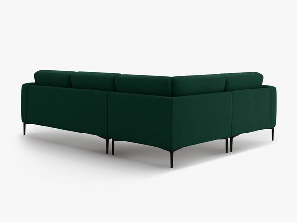 Micadoni Ecksofa Bemy 4-Sitzer Links Samt Flaschengrün Bild 3