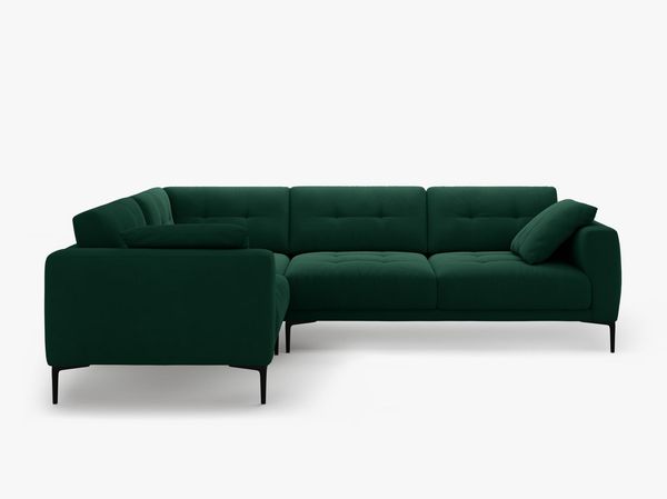 Micadoni Ecksofa Bemy 4-Sitzer Links Samt Flaschengrün Bild 2