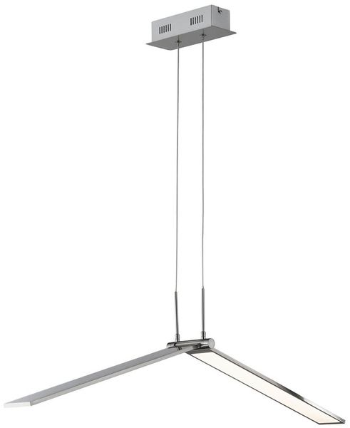 LED Pendelleuchte nickel matt, dimmbar, Spots klappbar, H 150 cm