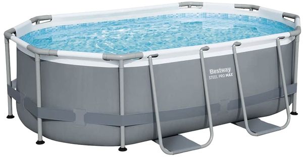 Best Way Pool-Set Grau 305 x 200 x 84 cm Stahl 42007937