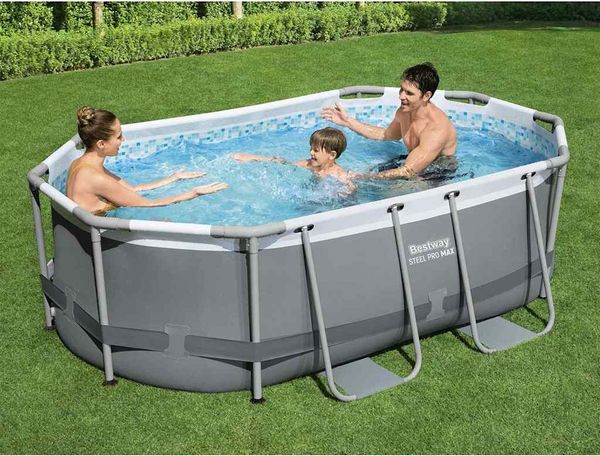 Best Way Pool-Set Grau 305 x 200 x 84 cm Stahl 42007937