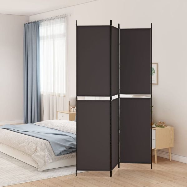 vidaXL 3-tlg. Paravent Braun 150x220 cm Stoff 350243