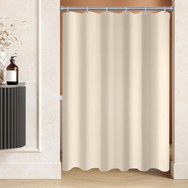 Duschvorhang 90x90 cm Beige Wasserabweisend Waschbar Polyester Stoff