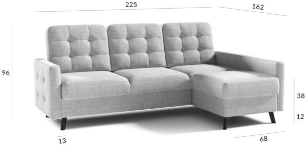 Sofa 3-Sitzer Schlafsofa Designersofa GARNET Stoff Luis Hellgrau Bild 4