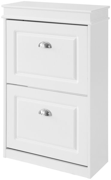SoBuy FSR78-W Schuhschrank, MDF, Lackiert, Weiß, 54 x 83 x 24 cm