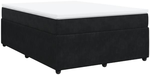 vidaXL Boxspringbett mit Matratze Schwarz 160x200 cm Samt 3285652