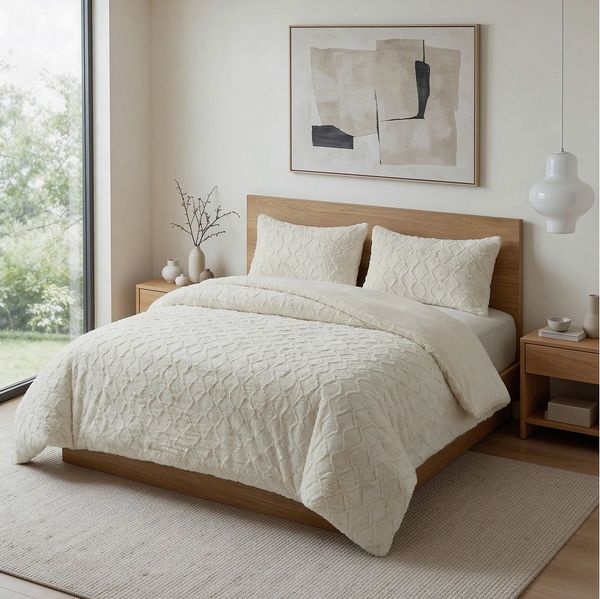 Sitheim-Europe Bettwäsche Teddy Faux Fur Syon, Mikrofaser, 3 teilig, Knöpfe und Hotelverschluss