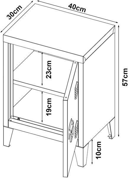 Nachtschrank Inari Türgriff links Stahl Kamelfarben [en. casa] Bild 3