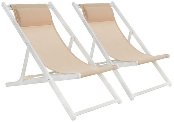 Mondeer Gartenliege Liegestuhl klappbar, 2 St, atmungsaktivem Netz und Aluminiumrahmen, mit verstellbarer Kopfstütze