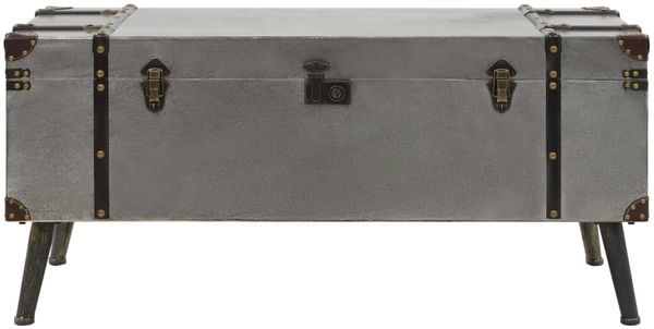 Couchtisch, Sofatisch MDF und Aluminium 102x51x47,5 cm