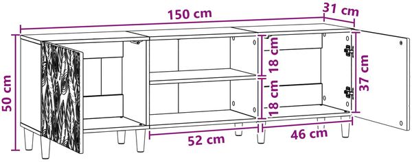 vidaXL TV-Schränk 150 x 31 x 50 cm Artisan-Eiche Holzwerkstoff 895154 Bild 8