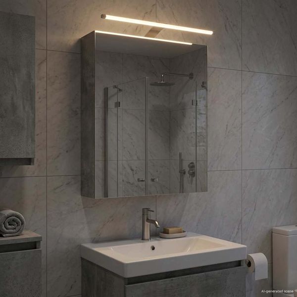 vidaXL Badezimmerspiegelschrank mit Regal Beton Grau 50 x 14,5 x 70 cm 889050