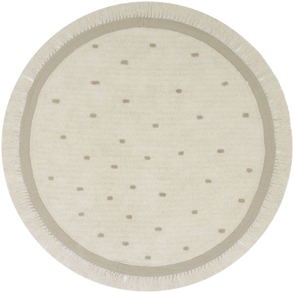 Tapis Petit Puck Teppich Dots - Ø130 Beige