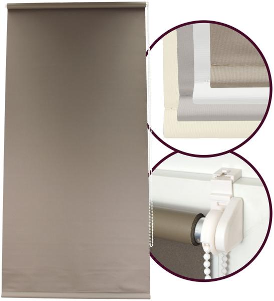 Seitenzugrollo verdunkelnd Ready to Fix Klemmfix Fensterrollo ohne Bohren 90 x 160 cm weiß Bild 2