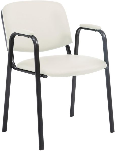Besucherstuhl ZAGREB - Kunstleder Creme 53x55x79 cm | Besucherstühle Konferenzstuhl Wartezimmerstuhl Bürostühle Bürostuhl Konferenzraum Wartezimmer