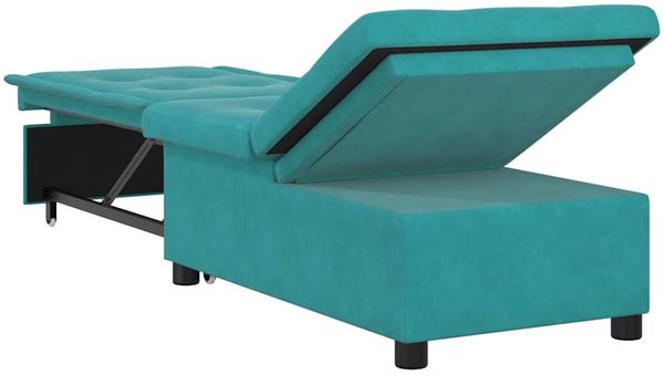 vidaXL Schlafsofa Türkis 194 x 67 x 82 cm Samt 42008603 Bild 6