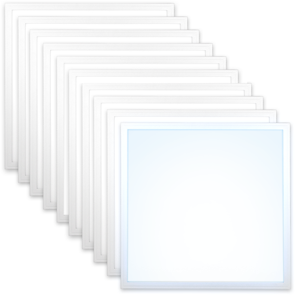 10x LED Panel 62x62 Tageslichtweiß 6000K 40W Slim Design Alu PLe2.2