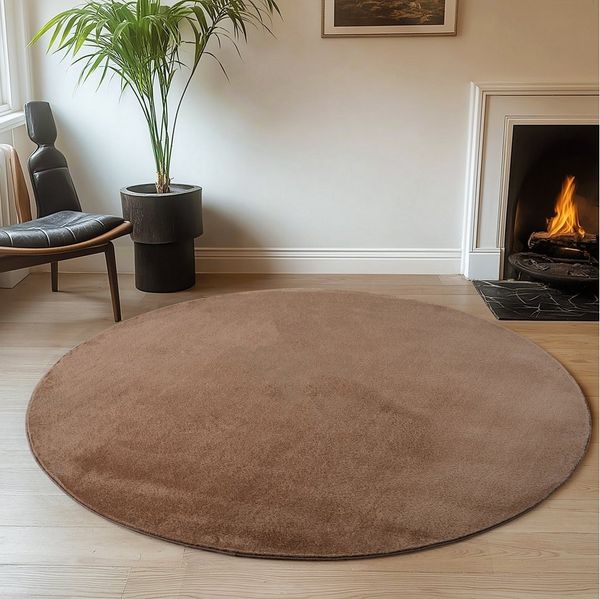Ayyildiz Teppiche Teppich JOY 1400, rund, Höhe: 11 mm, uni Kurzflor, Wohnzimmer, viele Größen