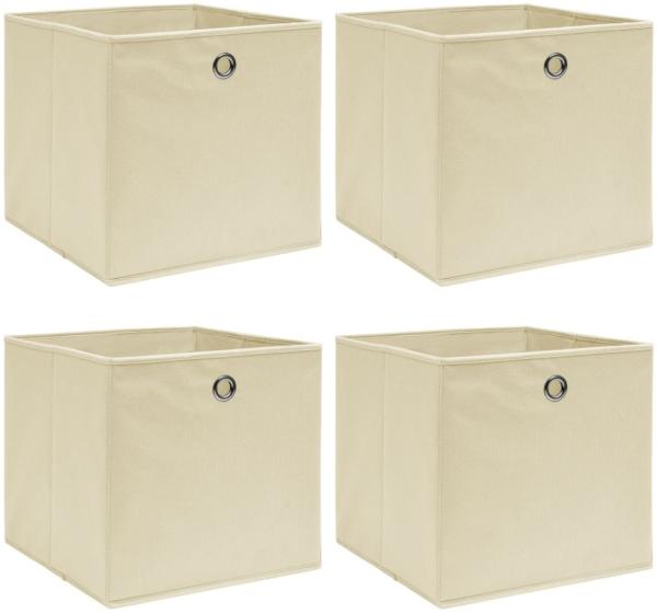 vidaXL Aufbewahrungsboxen 4 Stk. Creme 32x32x32 cm Stoff 288357