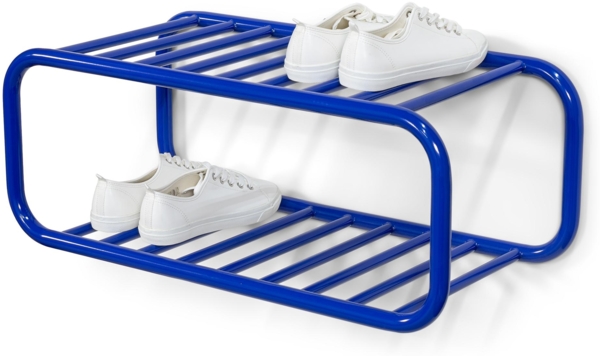 Spinder Retro Schuhregal Stahl Ultramarine 70er Jahre Stil