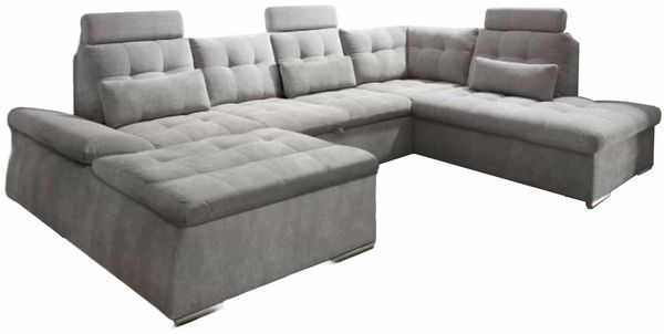 Couch NALO Sofa Schlafcouch Wohnlandschaft Bettsofa schlamm grau U-Form rechts Bild 5
